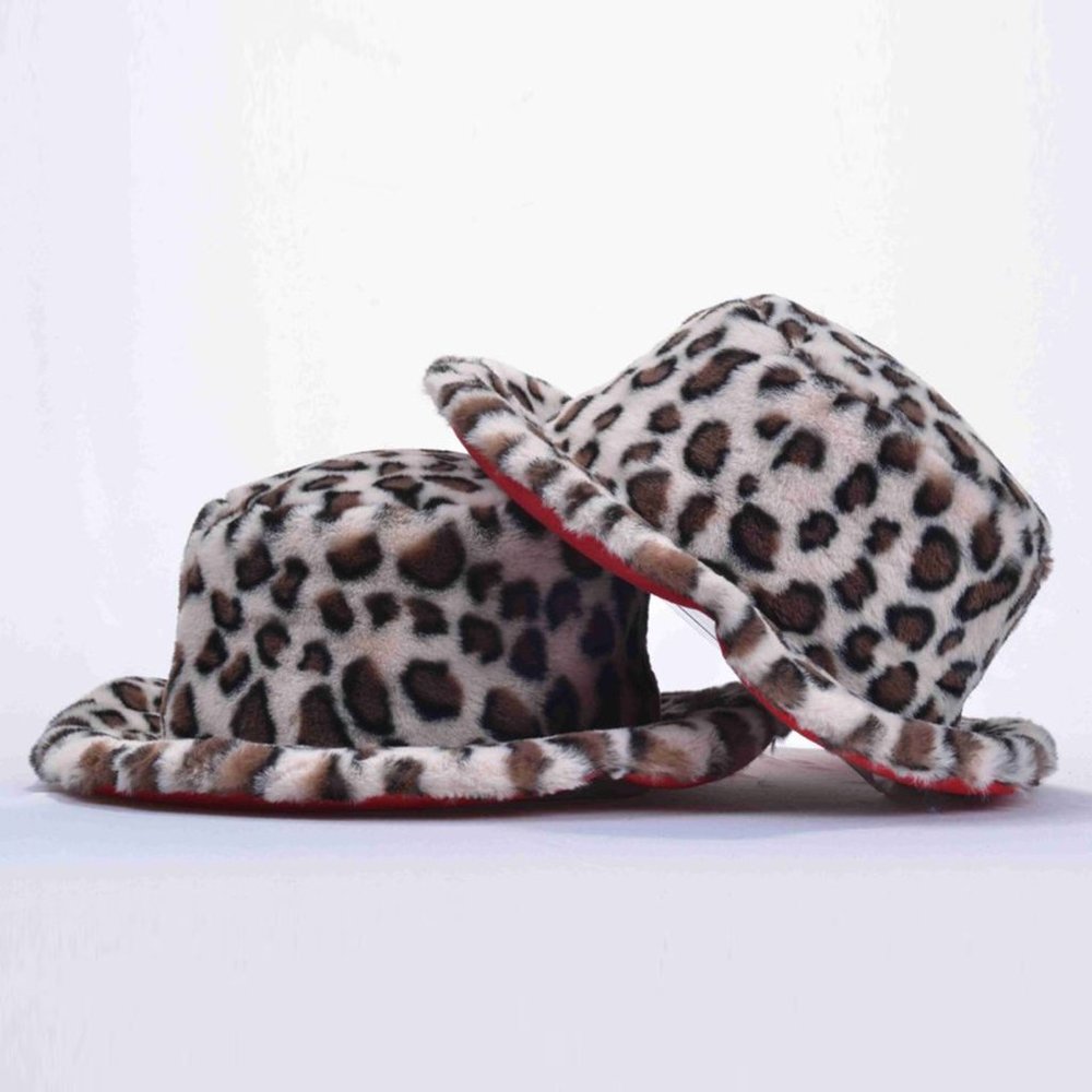 Men's Fashion Beige | Brown | Red Bottom Faux Fur Hat NWT